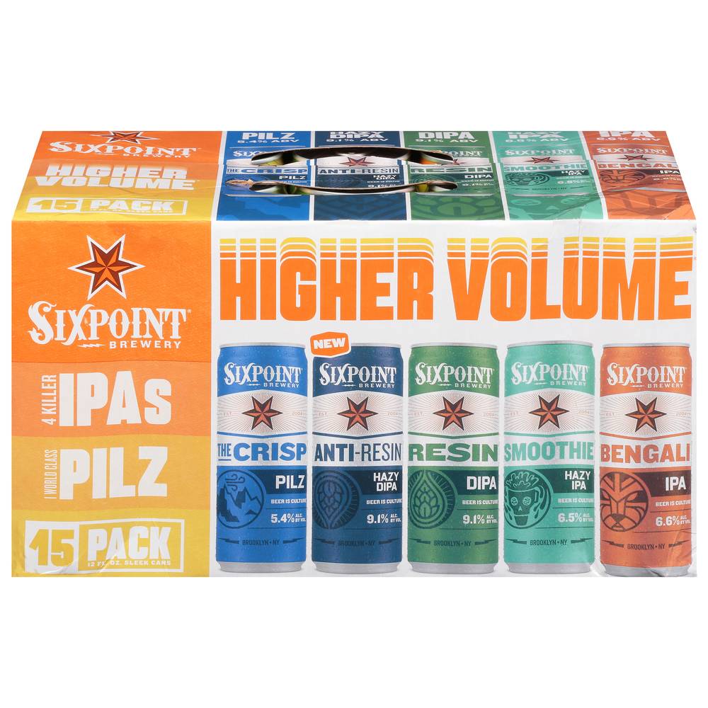 Sixpoint Brewery Higher Volume Beer (15 x 12 fl oz)