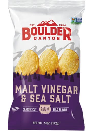 Boulder Canyon Malt Vinegar & Sea Salt Potato Chips (140g)