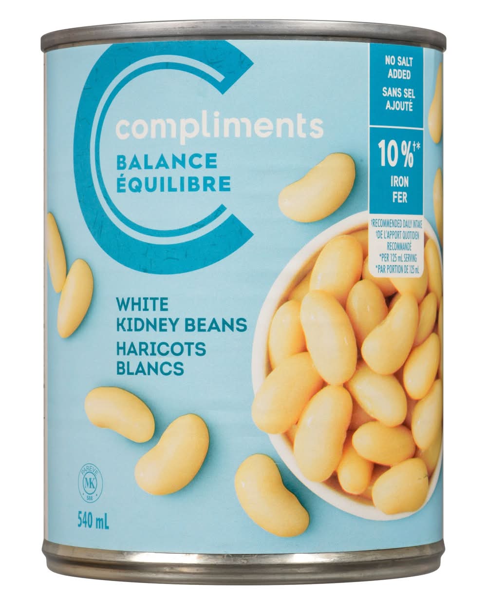 Compliments No Salt Added Kidney White Beans (540 g)