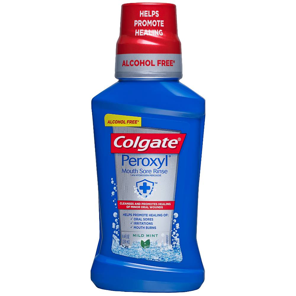 Colgate Peroxyl Antiseptic Oral Cleanser Alcohol Free Mild Mint (8.4 oz)