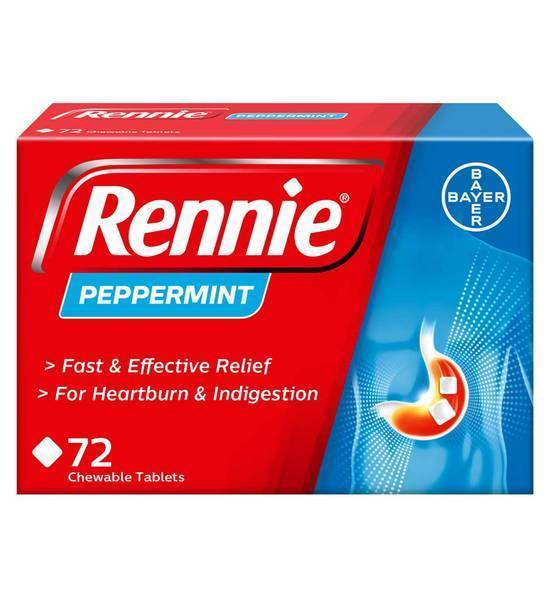 Rennie Peppermint 72 Tablets