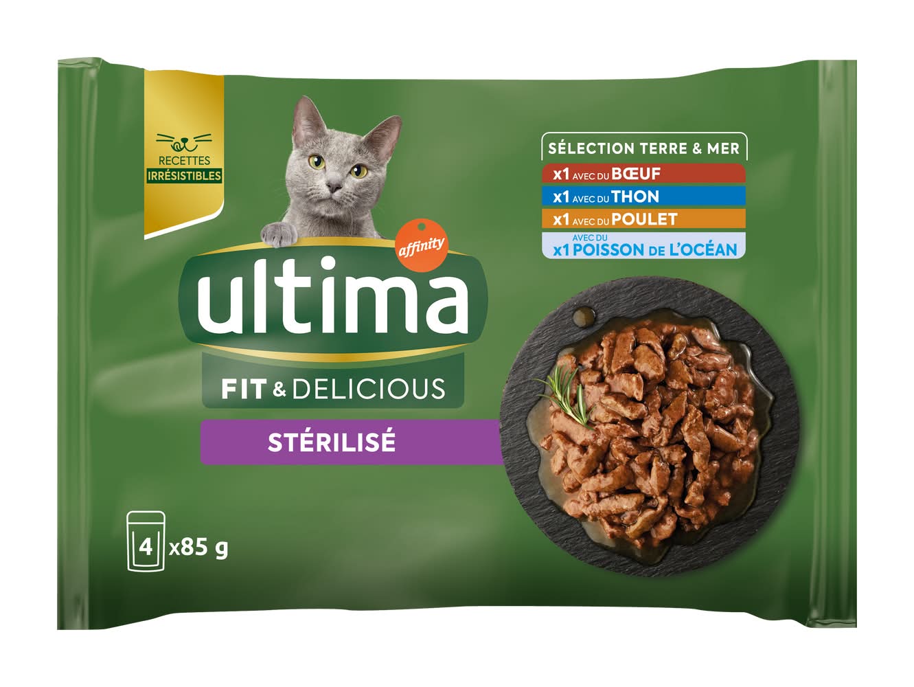 Ultima - Repas chat stérilisé poulet bœuf thon et poisson de l'océan (4)