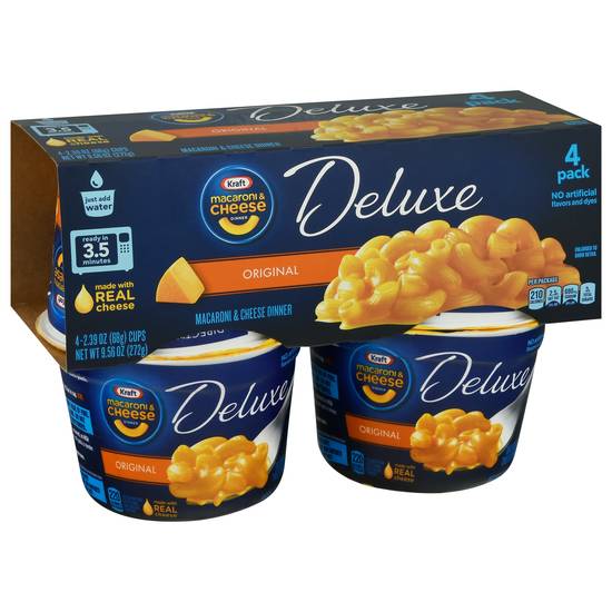 Kraft Deluxe Macaroni & Cheese Original Cup (4 ct, 2.39 oz)