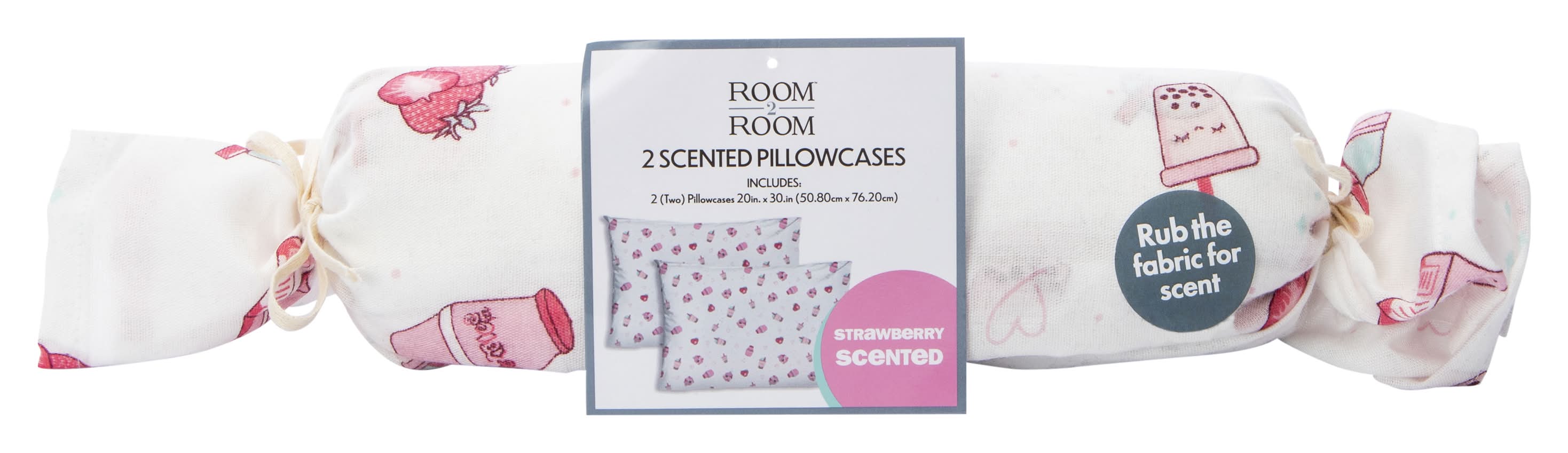 Scented Pillowcases 30in x 20in, 2-Count Strawberry