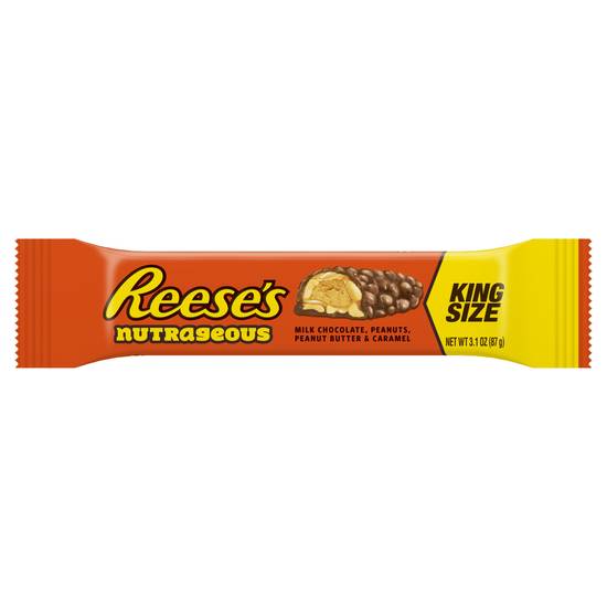 Reese's Nutrageous Milk Chocolate Peanuts Peanut Butter and Caramel King Size Candy Bar