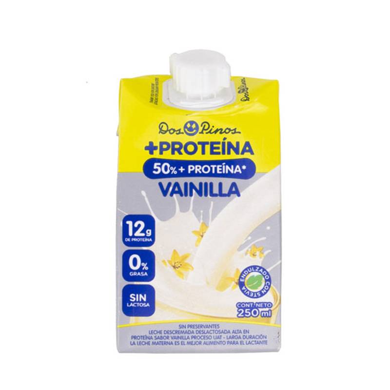 Dos pinos leche delactomy sabor vainilla (caja 250 ml)