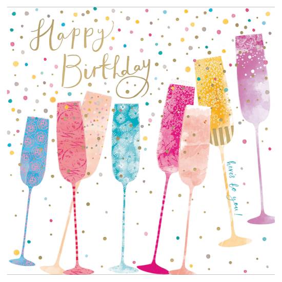 Unbranded Champagne Birthday Card