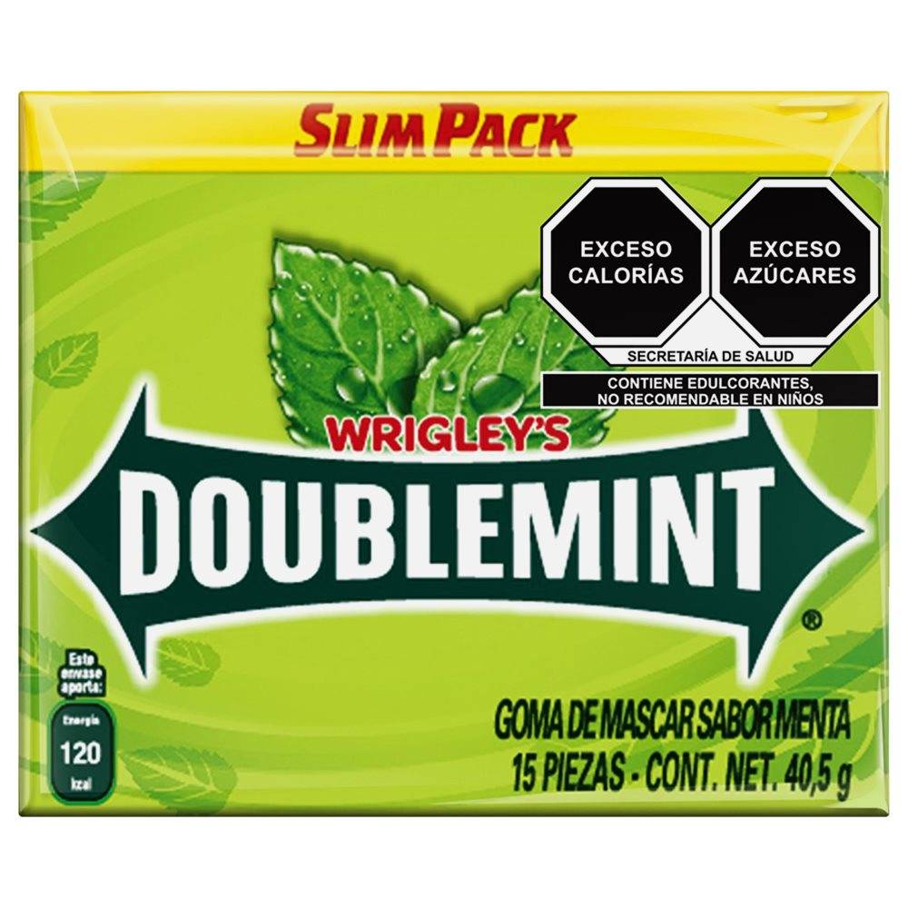 Wrigleys goma de mascar sabor menta (paquete 15 piezas)