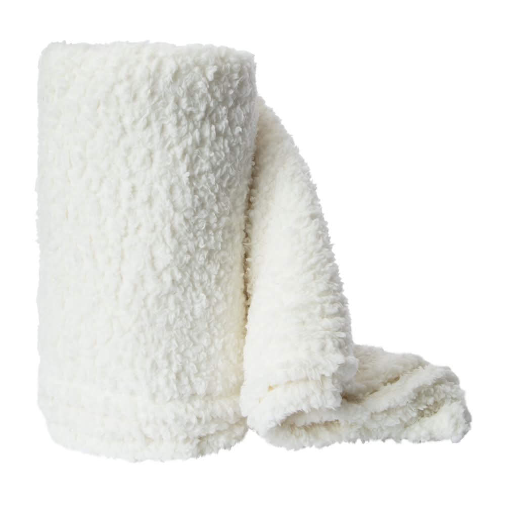 Marled Sherpa Blanket 50in x 60in Ivory