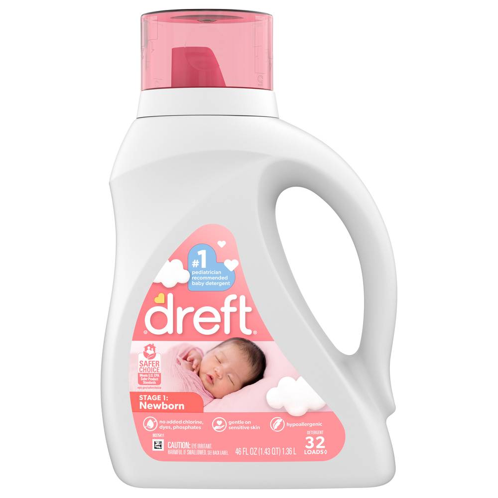 Dreft Newborn Baby Stage 1 Liquid Laundry Detergent (46 fl oz)