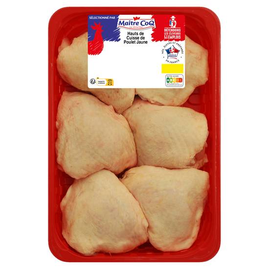Maître Coq - Haut de cuisse de poulet jaune avec dos (6 pièces)