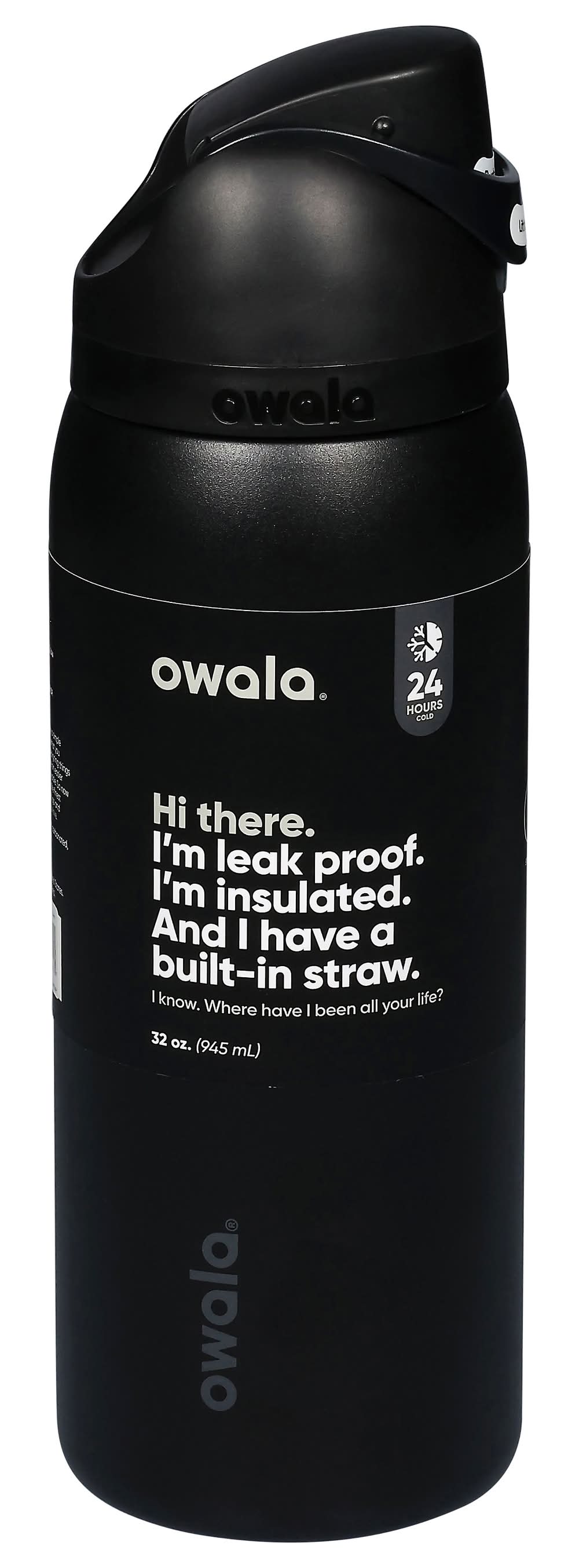 Owala Freesip Insulated Stainless Steel Water Bottle, Black