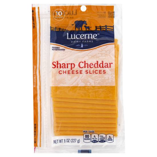 Lucerne Sharp Cheddar Cheese Slices (10 ct)