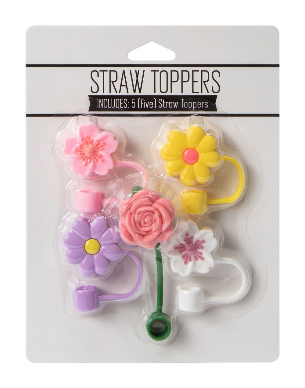 Straw Toppers 5-Pack Flowers