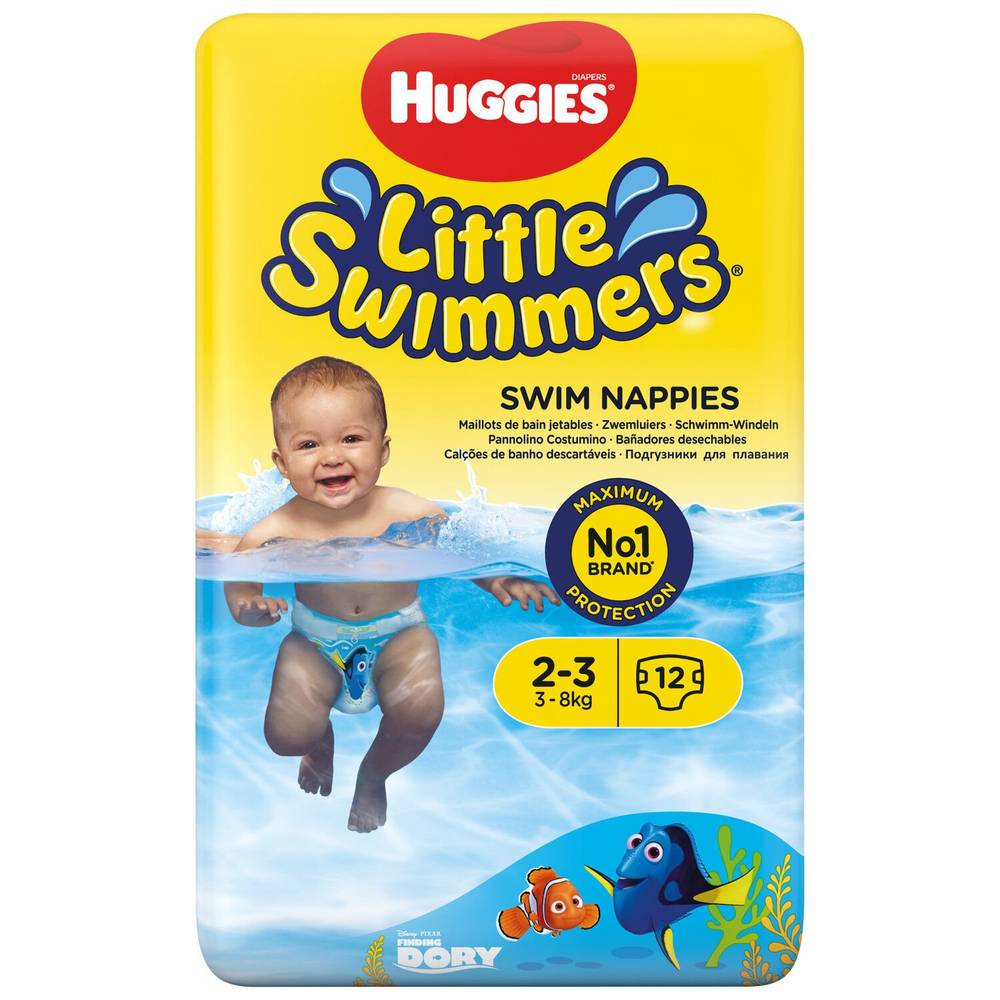Huggies - Little swimmers maillots de bain jetables taille 2-3, 3-8 kg (12 pièces)