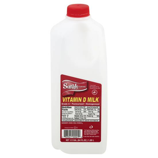 Sarah Farms Vitamin D Milk (1/2 gal)
