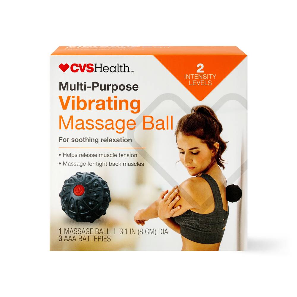 CVS Health Multi-Purpose Vibrating Massage Ball, 3.1 In (4 ct)