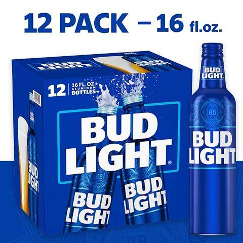 Bud Light 12 Pack 16oz Aluminum Bottle