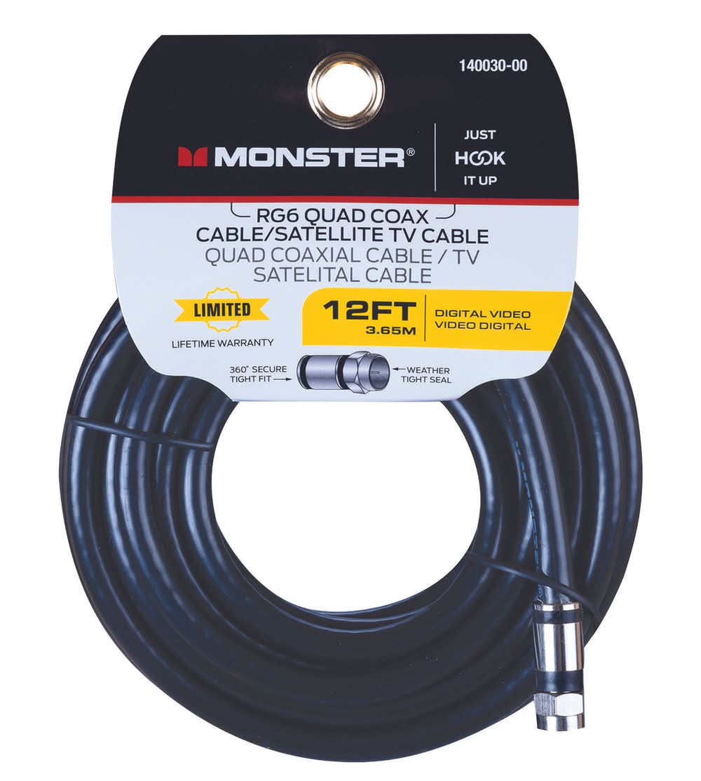 Monster Just Hook It Up 12 Ft. Weatherproof Video Coaxial Cable
