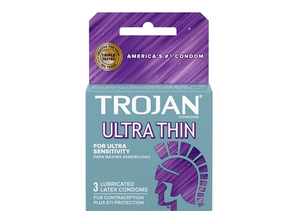 Trojan Ultra Thin Latex Lubricated Condoms 3pk