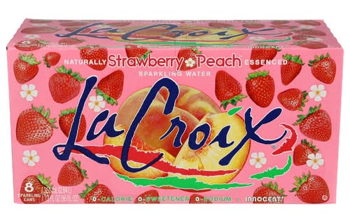 La Croix Strawberry Peach Sparkling Water 8 Pack