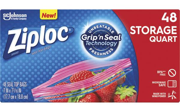 Ziploc Brand Seal Top Quart Storage Bags