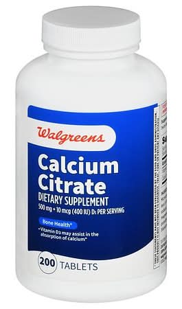 Walgreens 500 Mg Calcium Citrate Dietary Supplements Tablets (200 ct)