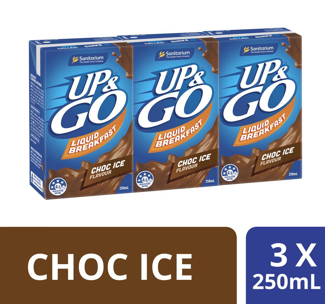 Sanitarium Up&Go Liquid Breakfast, Choc Ice (3 x 250mL)