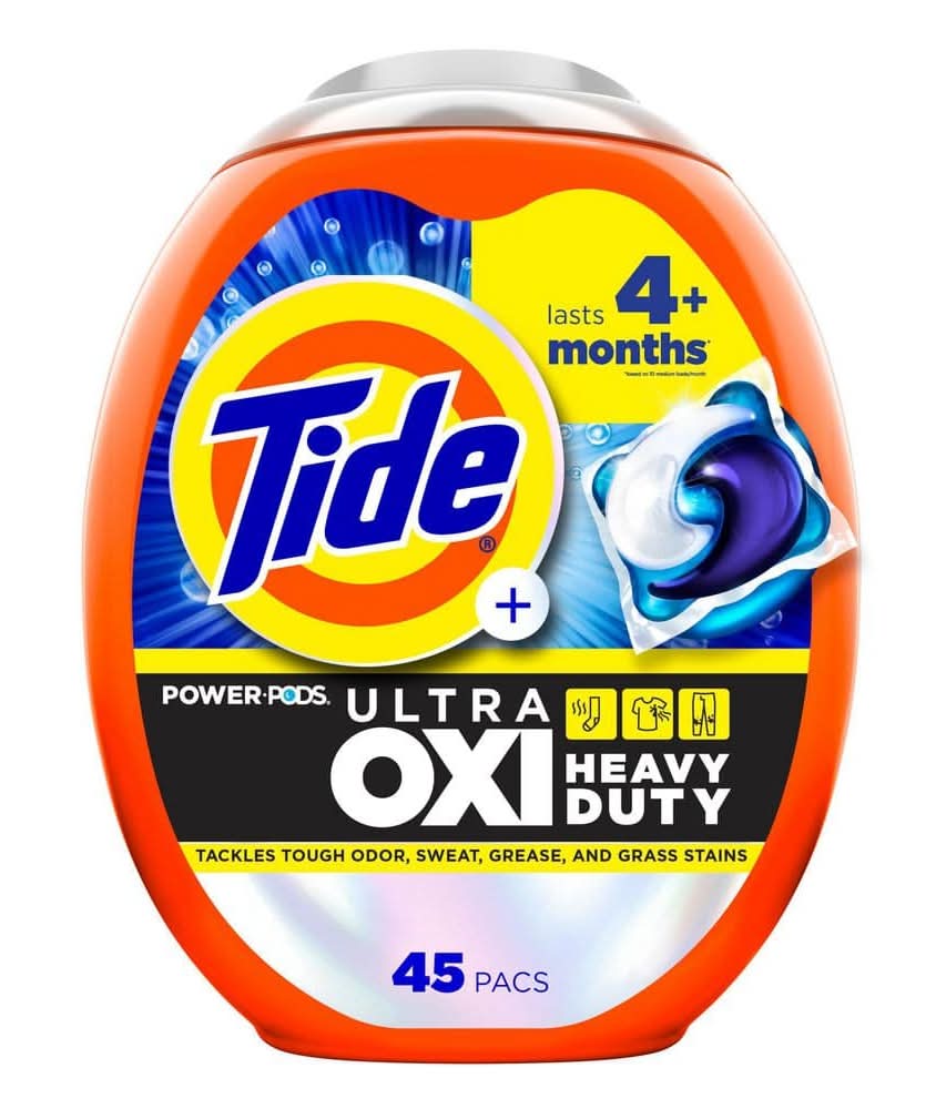 Tide Ultra Oxi Heavy Duty He Power Pods Original Scent Laundry Detergent Pods, 45-Count
