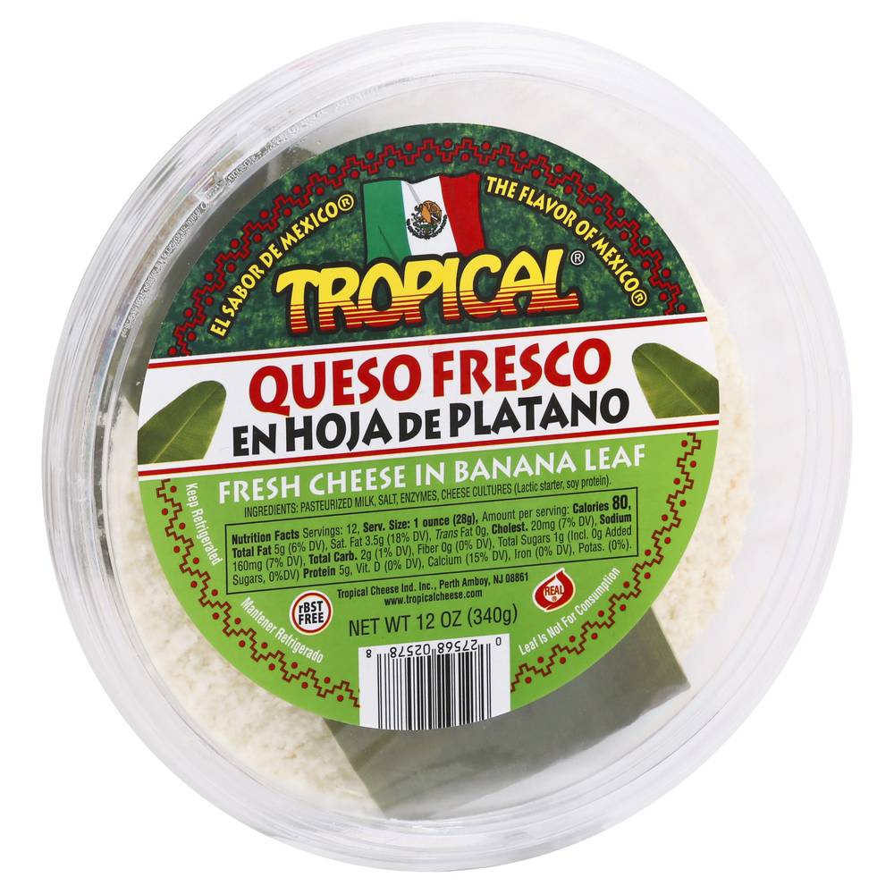 Tropical Queso Fresco En Hoja De Platano Cheese