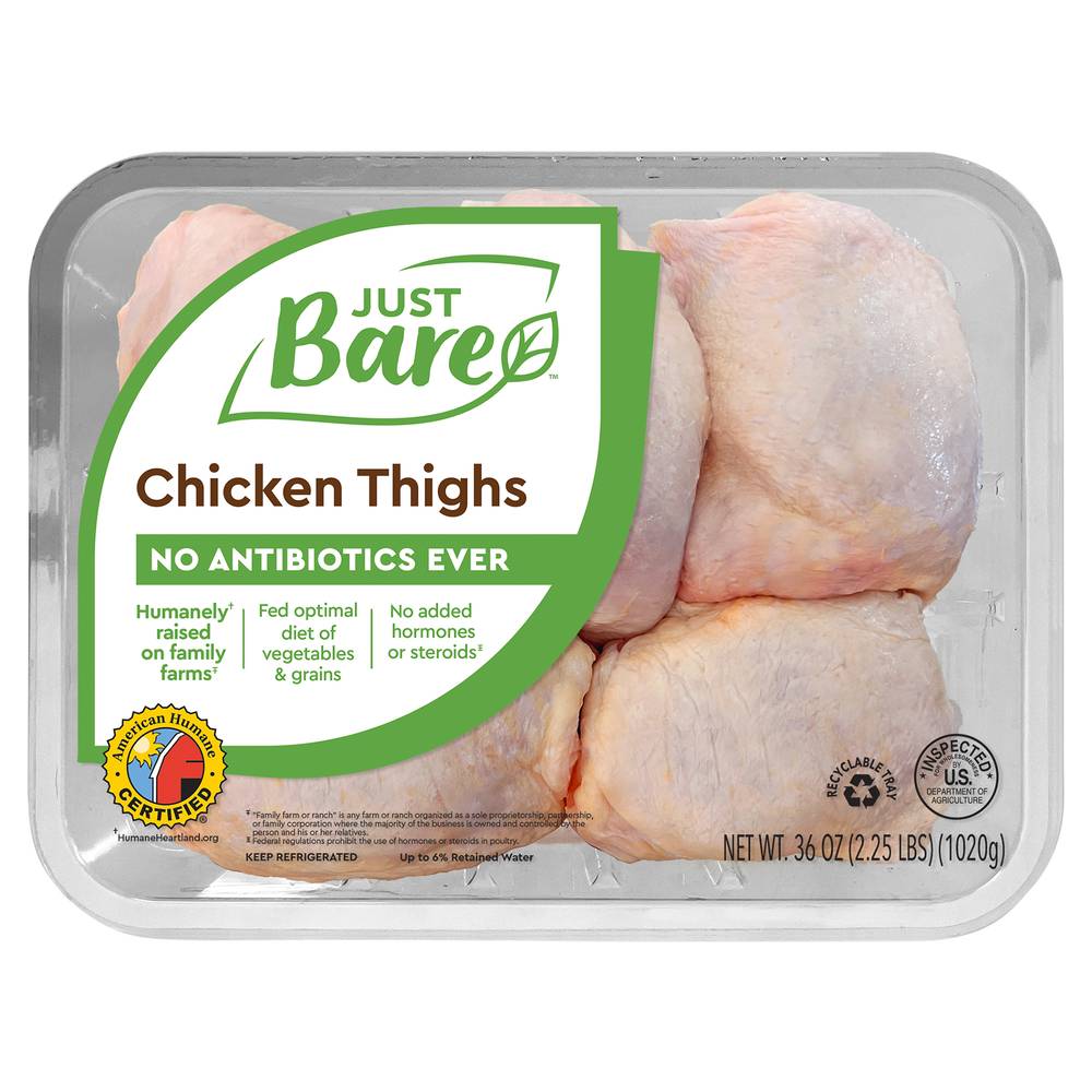 Just Bare Chicken Thighs No Antibiotics Ever (2.25 lbs)