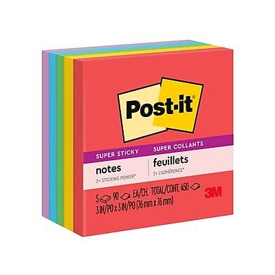 Post-It Super Sticky Notes Super Collants (3 in x 3 in/primary colors)