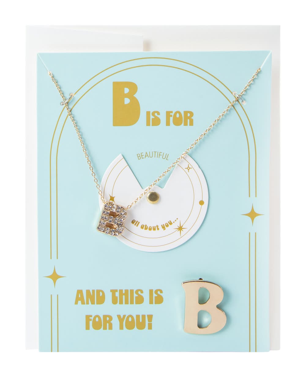 Alphabet Necklace & Tac Pin Set B