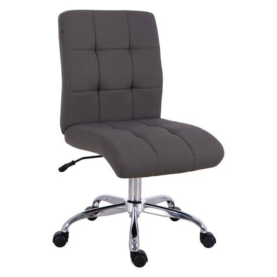 Brenton Studio Gray Dexie Quilted Fabric Low-Back Task Chair