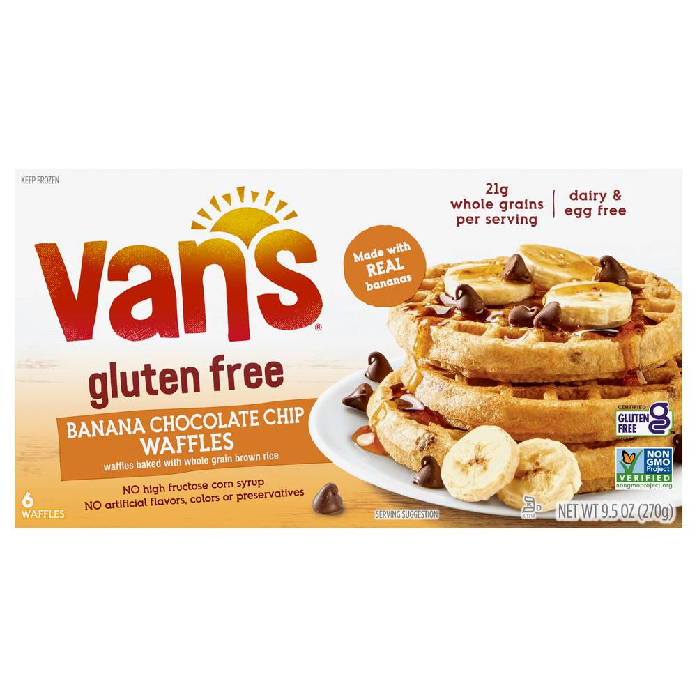 Van's Banana Chocolate Chip Waffles (9.5 oz, 6 ct)