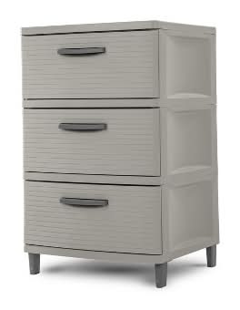 Brightroom 3 Drawer Storage Cabinet, Gray