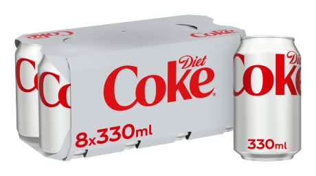 Diet Coke Cola Soda (8 x 330ml)
