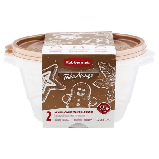 Rubbermaid Containers & Lids, Medium Bowls, 6.2 Cups