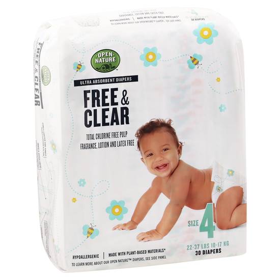 Open Nature Diapers Free & Clear Size 4 (30 ct)