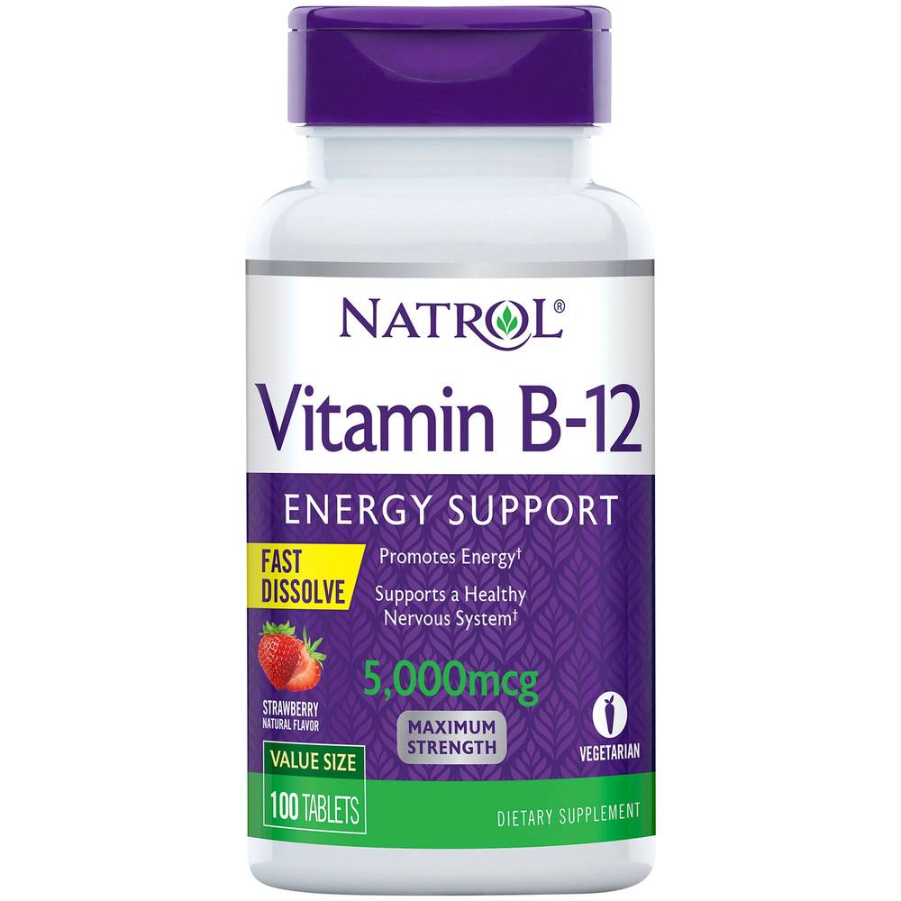 Natrol Vitamin B12 5000 Mcg Energy Support Tablets (strawberry)