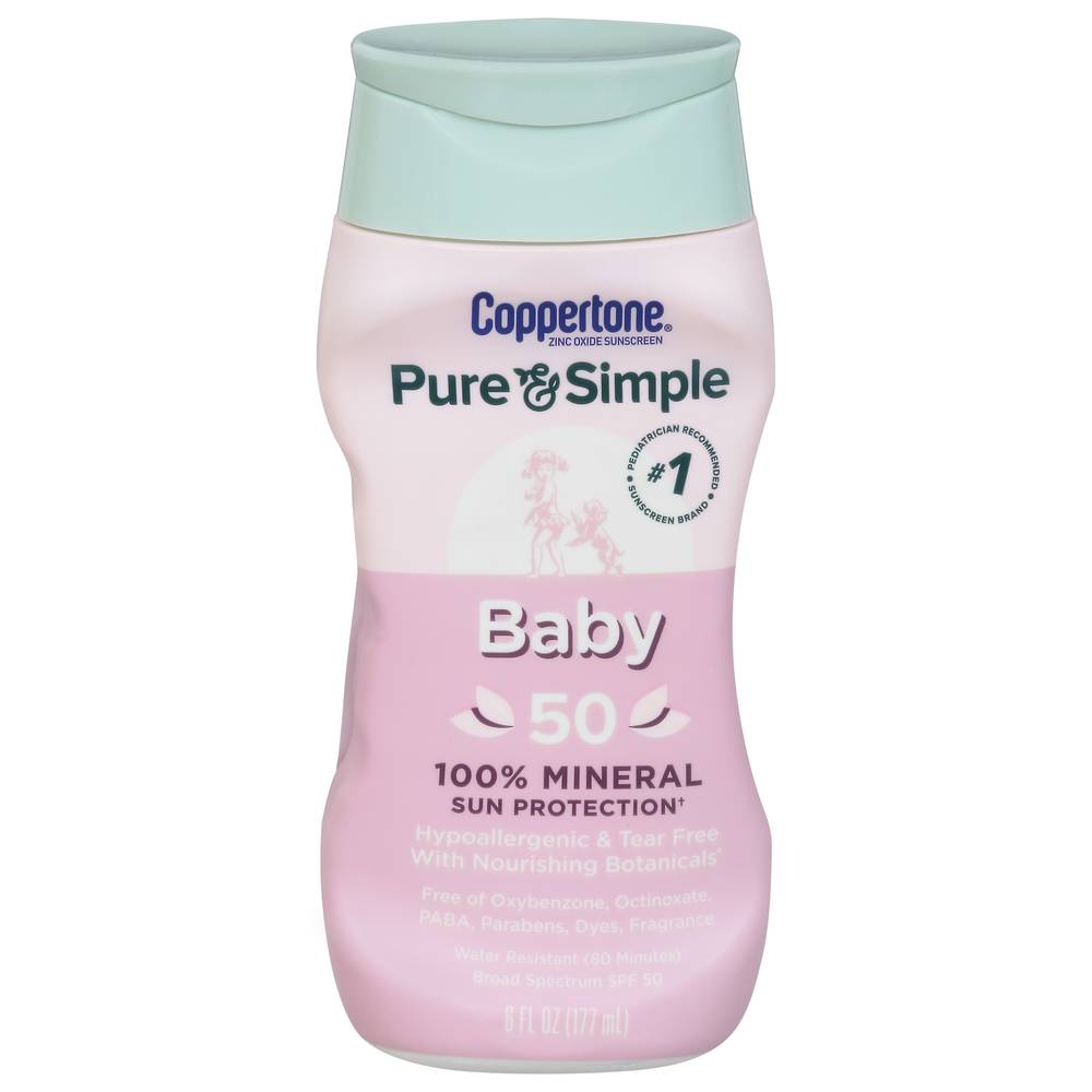 Coppertone Pure & Simple Baby Broad Spectrum 50 Sunscreen (6 fl oz)