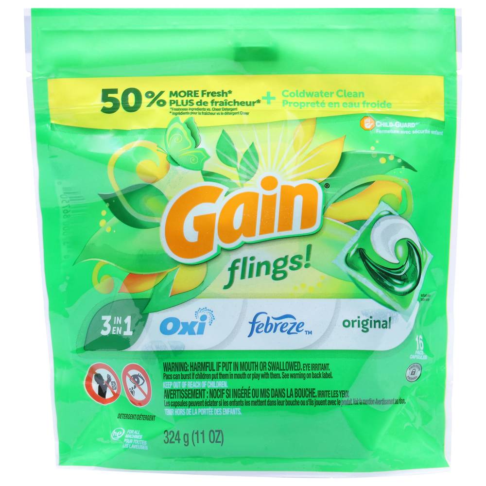 Gain Flings 3 in 1 Long Lasting Original Scent Detergent (11 oz)