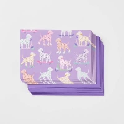 Spritz Cute Dog Design Thank You & Birthday Cards, Purple (10 ct)