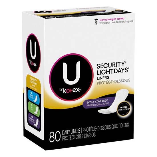 U By Kotex Lightdays Liners Extra-Coverage (80 units)
