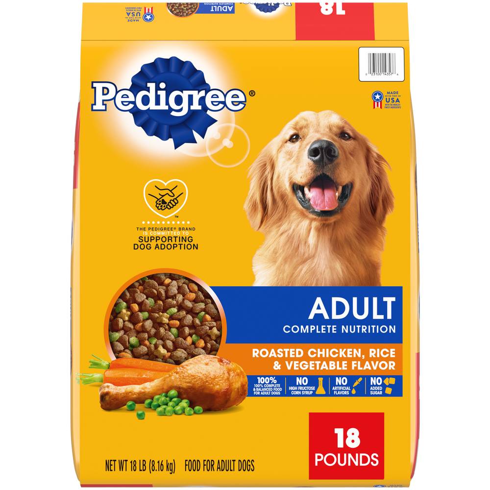 Pedigree Roasted Chicken Rice & Vegetable Adult Dog Food (18 lbs)