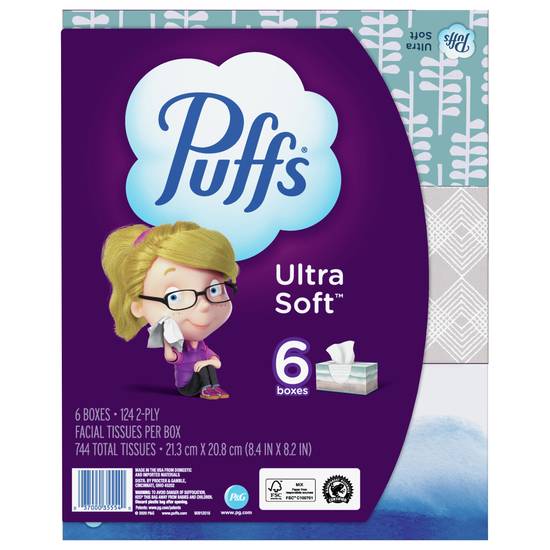 Puffs Ultra Soft & Strong Facial Tissue (6-124 c)