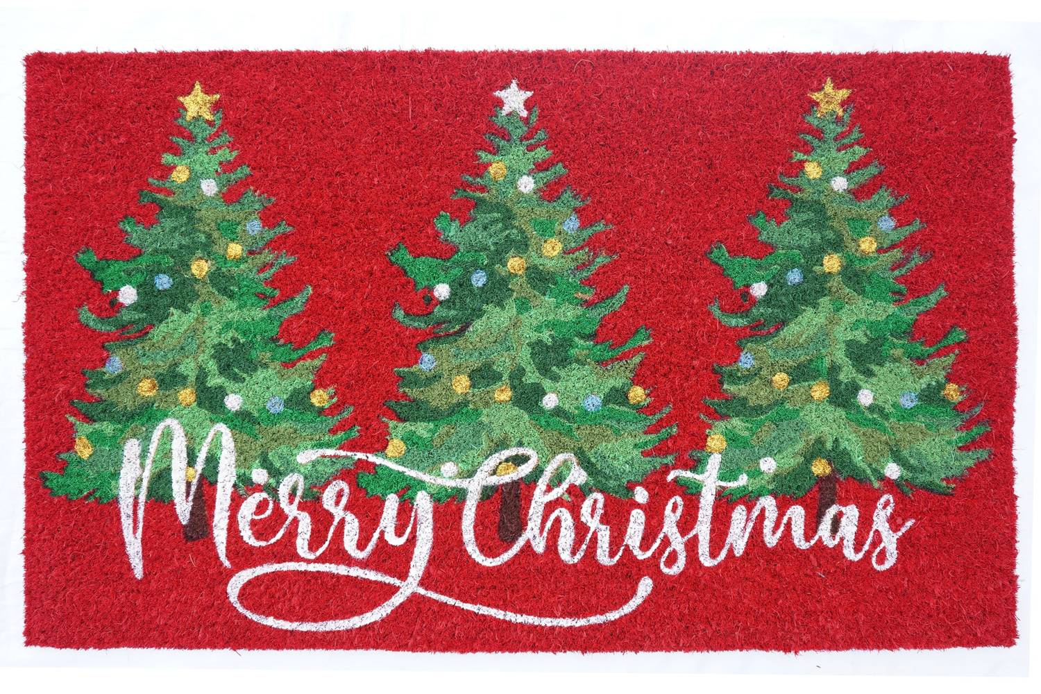 Holiday Living 1-1/2-ft x 2-1/2-ft Natural Coir/Latex Rectangular Indoor or Outdoor Decorative Door Mat | WG-Q424-TREES