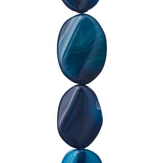 Blue Agate Slice Beads By Bead Landing