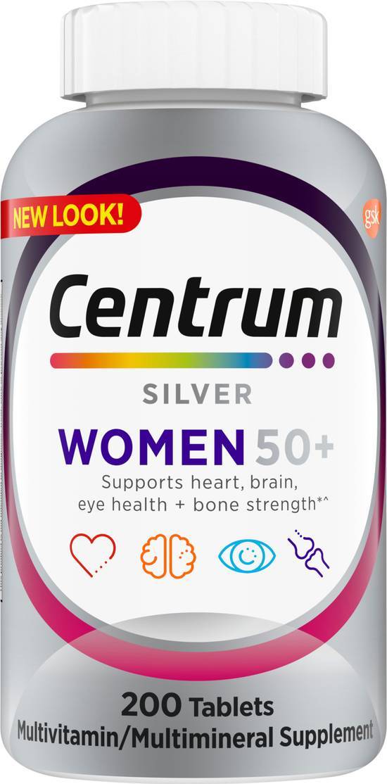 Centrum Silver Women's 50+ Multivitamin/Multimineral Tablets (200 ct)