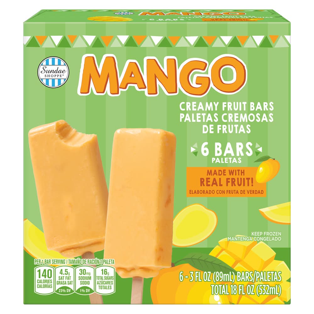 Sundae Shoppe Creamy Fruit Bars, Mango (6 x 3 fl oz)